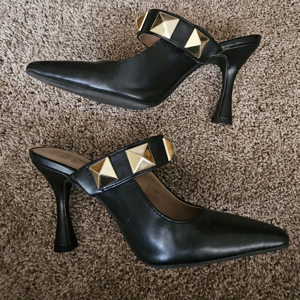 Mix No. 6 Black Mules with Gold Studs - Picture 5 of 6